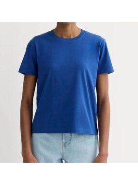 Everlane The Box-Cut Essential Cotton Tee Women's Size Medium Bright Cobalt NWT!